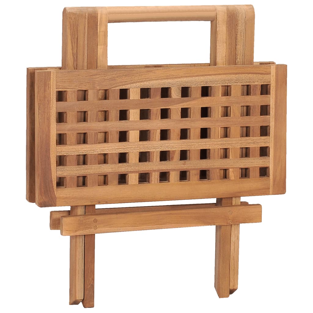 Maison Exclusive - Set da Pranzo Giardino Pieghevole 3 pz Cuscino Massello di Teak - 5