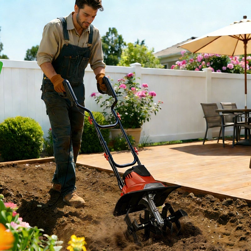 Fresatrice elettrica, coltivatore, fresatrice da giardino per giardinaggio e lavorazione del terreno, fresatrice elettrica 1050 W - 7