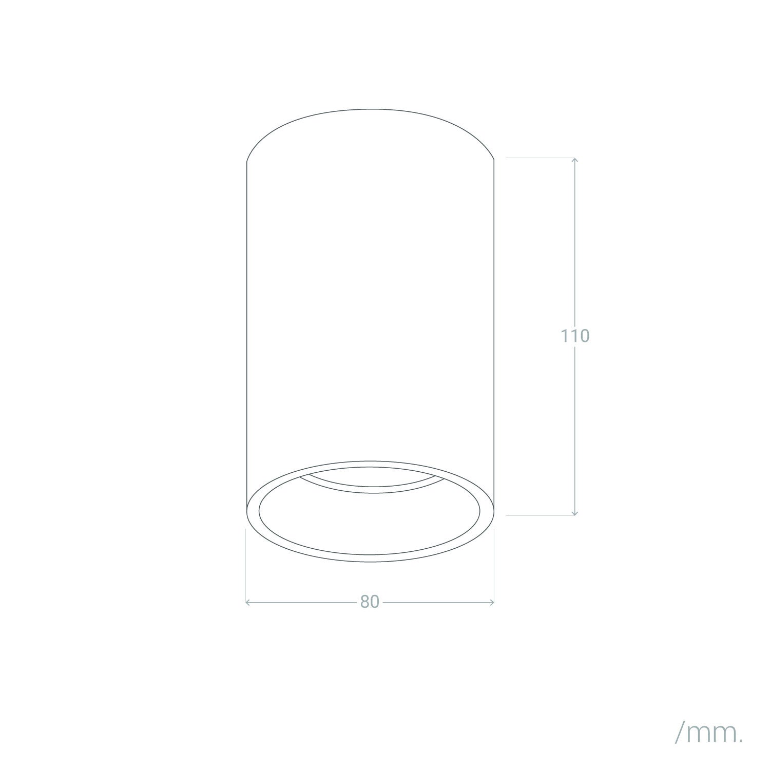Plafonnier Aluminium Quartz Blanc, Blanc, Aluminium, GU10, IP20, 110 mm x Ø80 mm - 5