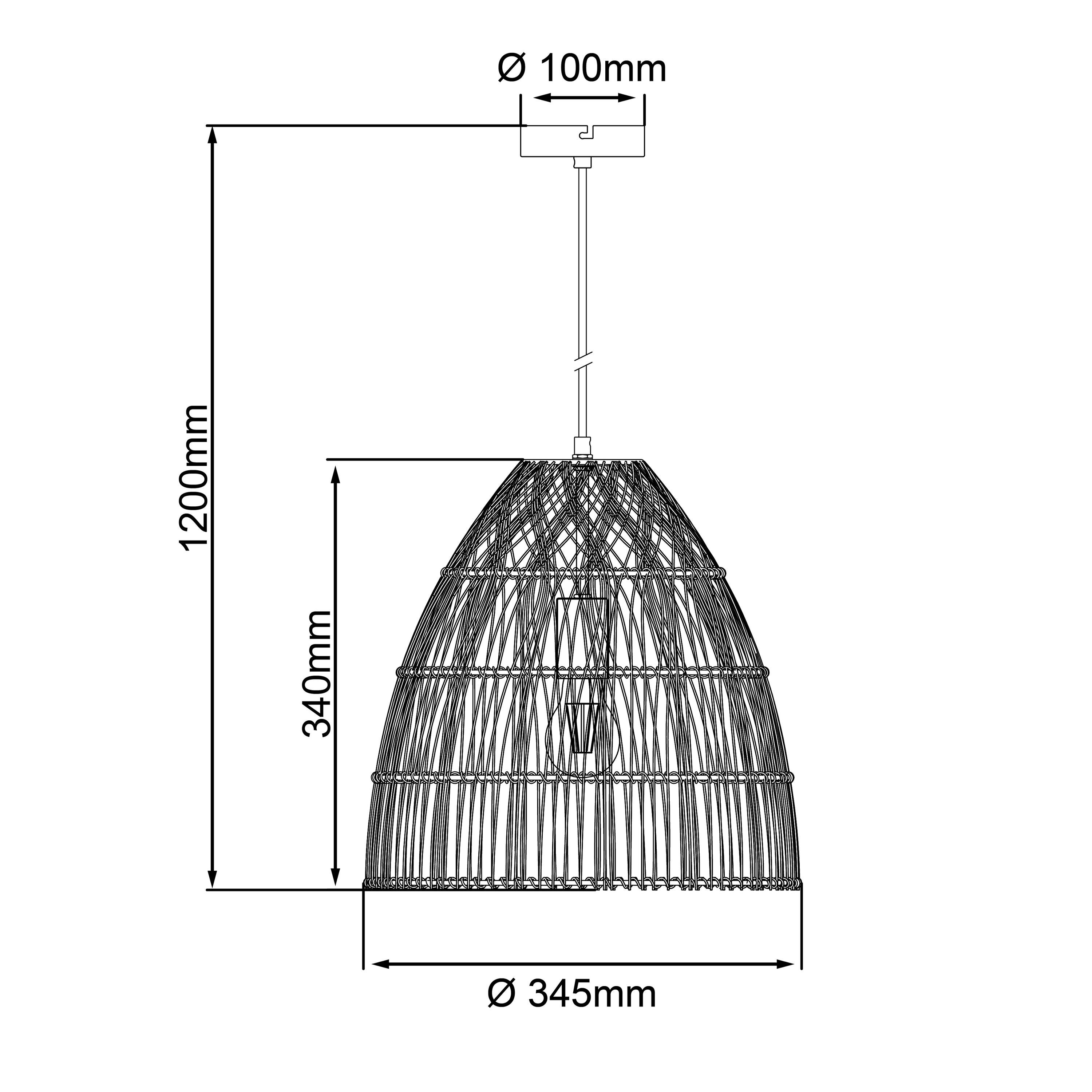Lampa BRILLIANT, zawieszenie Minster 35cm naturalny / biały, 1x A60, E27, 25W, kabel można skrócić / regulowana wysokość - 4