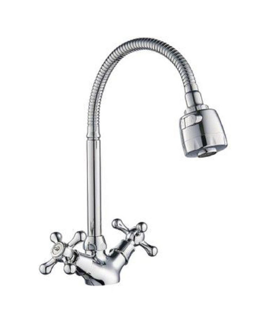 Trade Shop - Miscelatore Rubinetto Flessibile Manopole Croce Cucina ...