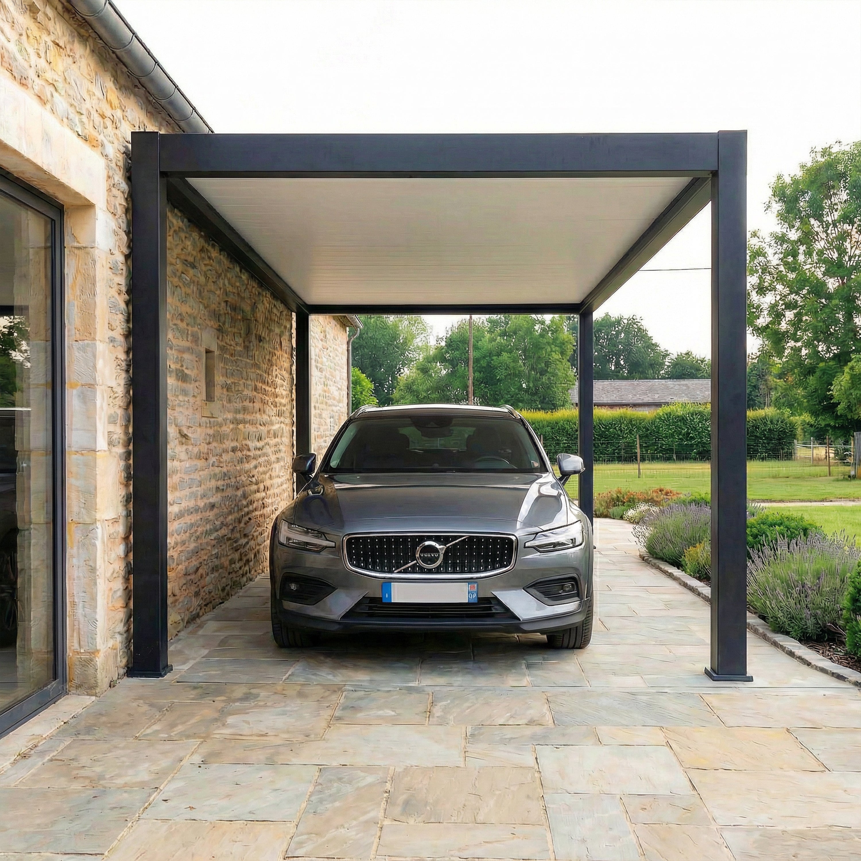 Carport Aluminium 330 x 563 cm PRESTON - 18 m2 - Hauteur : 255 - 1 Voiture - Abri Voiture Autoportant - Sans Déclaration Travaux - 2