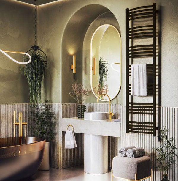 Sèche-serviette mixte noir de 1860mm de haut et 486mm de large. - 783 Watt - LEN1860/486Z1N - 4