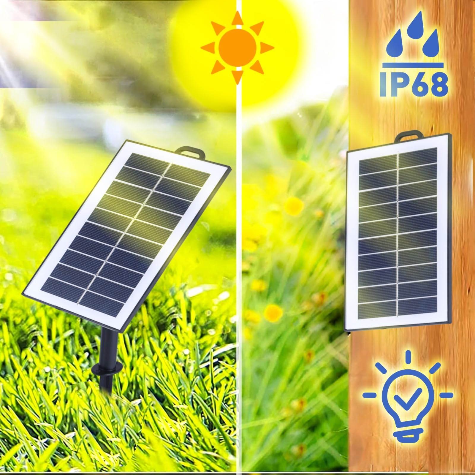 IluminaShop Kit Tira LED Solar 20W 3.7V 300LED SMD2835 IP68 RGB con Mando PIR (5 metros) Blanco RGB - 2