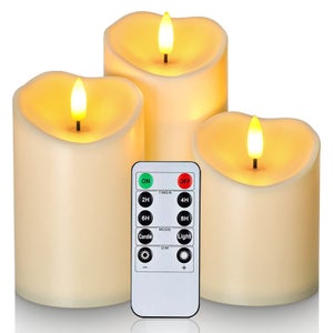 Lot De 4 Bougies LED Étanches Sans Flamme - Télécommande, Minuterie, 3 Tailles (7 à 15 Cm) - Pour Extérieur