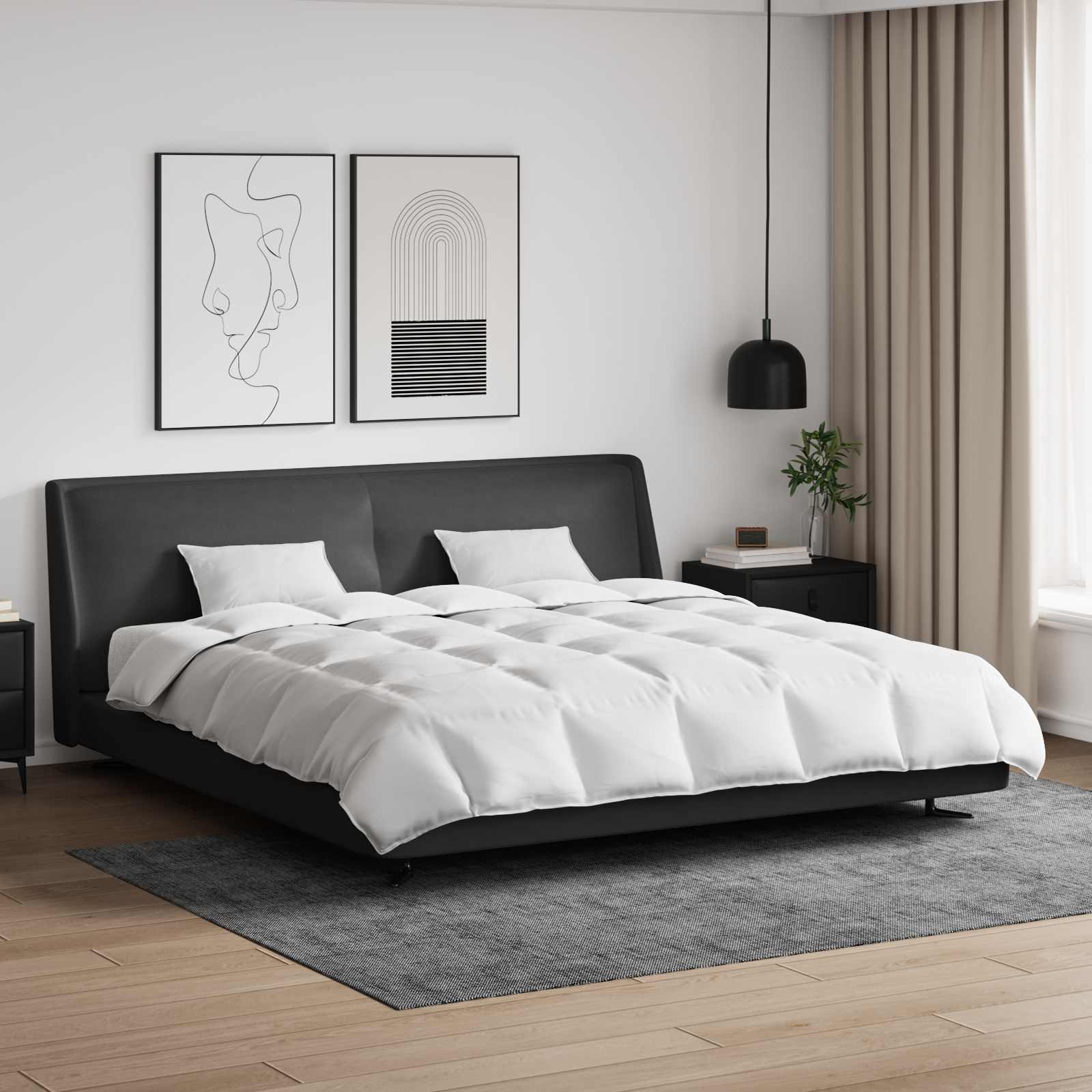 Zestaw kołder z poduszką 3 pcs Biały Pióra down vidaXL