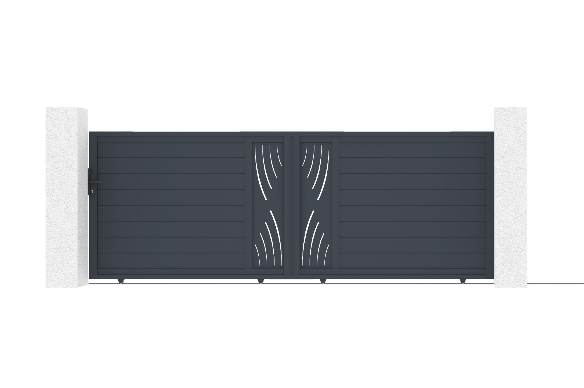 Brama przesuwna 4m ARLBERG wys. 140cm aluminium szare