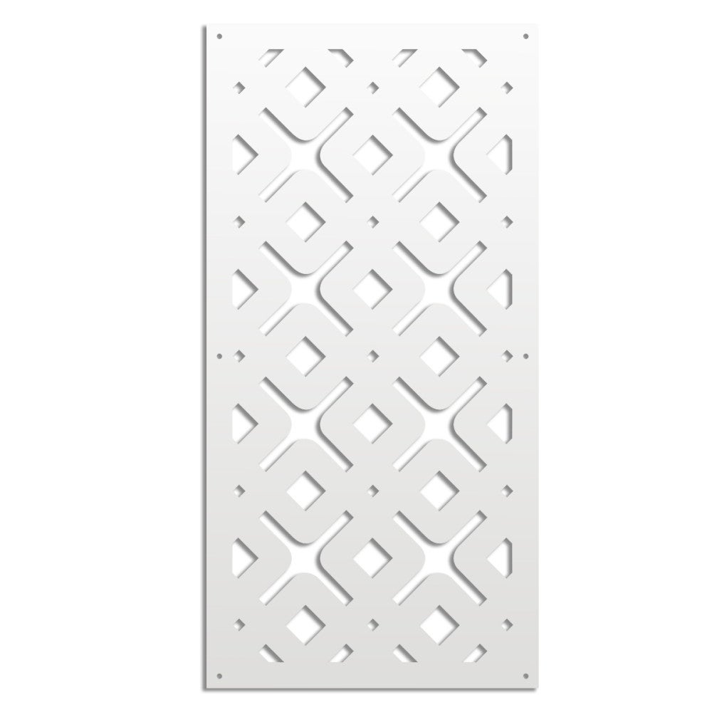 HORIZONTE - Panel perforowany z PVC - Osłona przeciwsłoneczna - Rozmiar 47x94 cm - Grubość 1 cm - Kolor BIAŁY