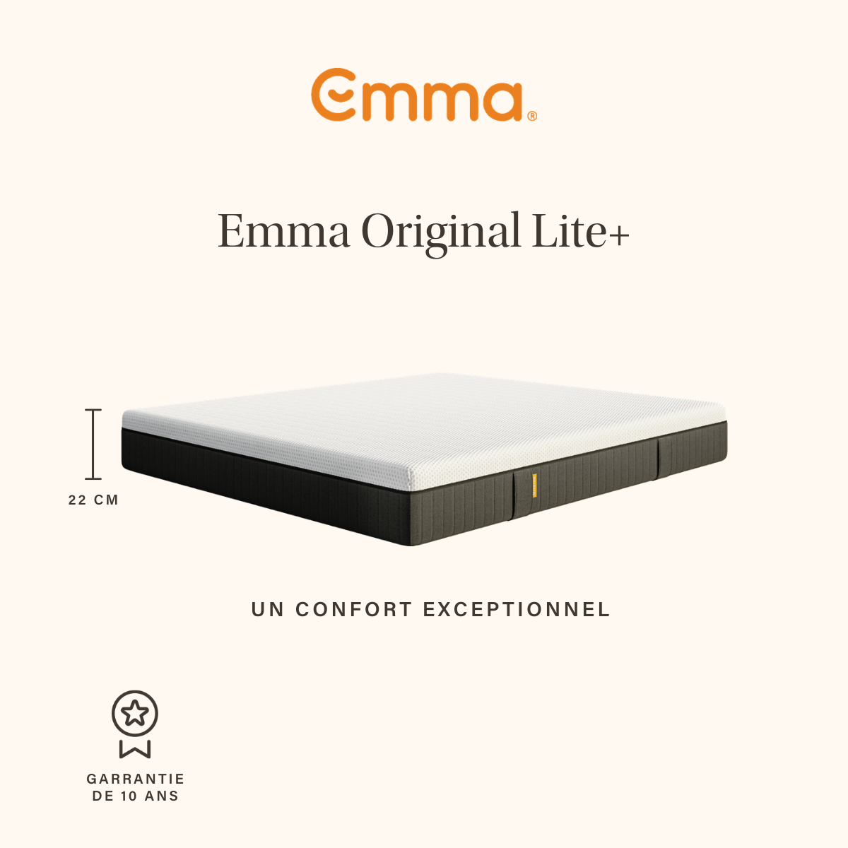 EMMA | Matelas Original Lite+ 160x200 cm | Ressorts + Mousse à Mémoire de Forme | Housse Plus Respirante| Confort 5 couches 22cm - 2
