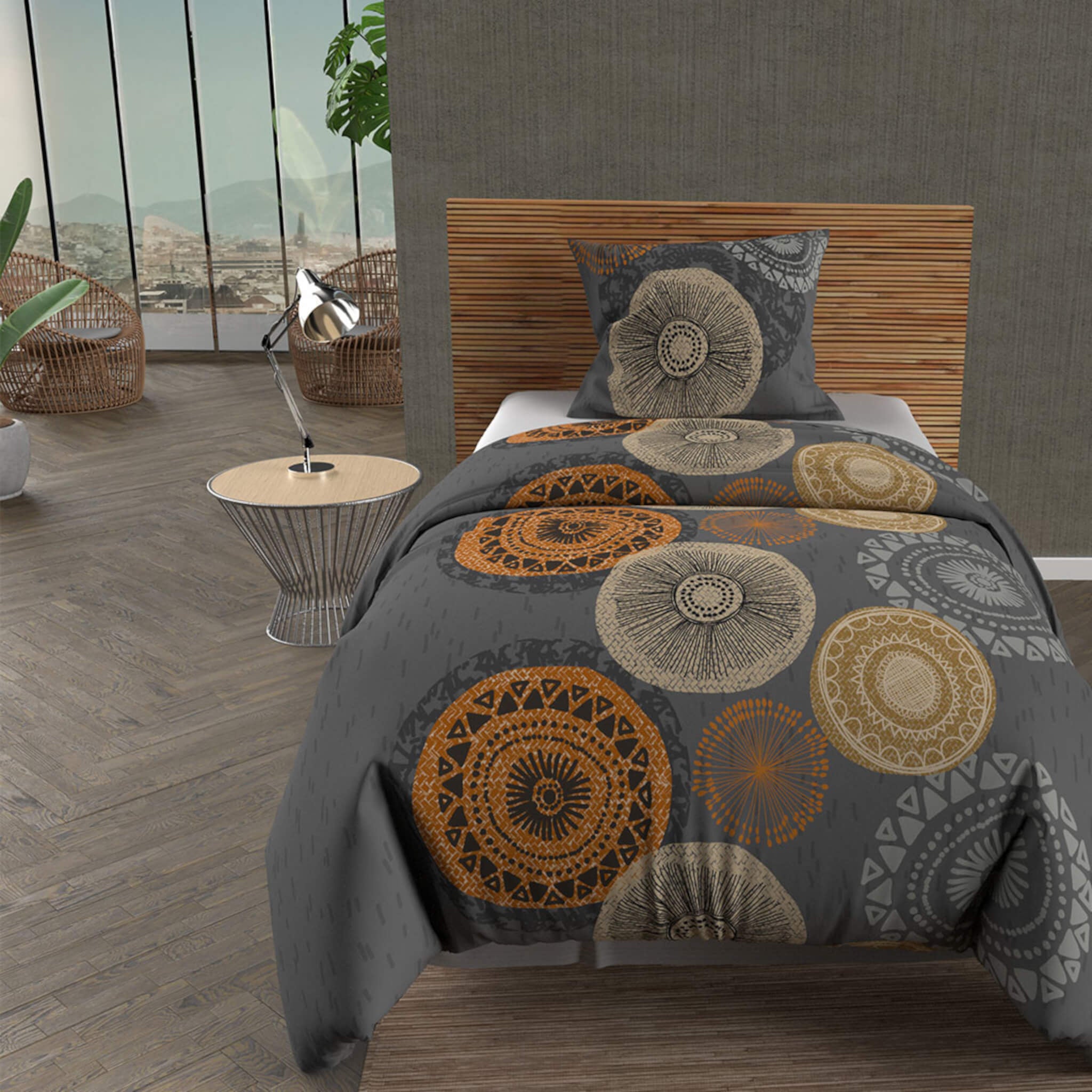 Parure De Lit 140X200 Hexagonale À Imprimé Ruche Géométrique 3D, Housse