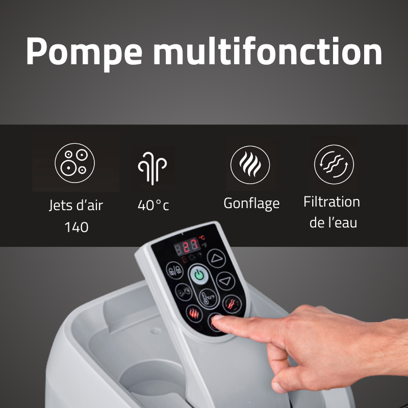 Bestway Spa gonflable carré Lay-Z-Spa Ibiza AirJet EnergySense 4-6 personnes - 9