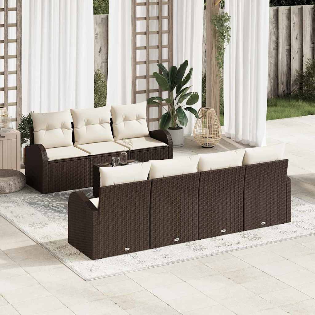 Zestaw Sof na Ogród Brązowy 55 x 55 x 37 cm polirattan vidaXL