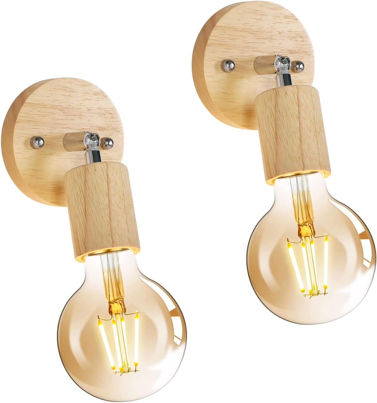 Support De Lampe Mural Vintage E27/E26 - En Fer, Finition Argent - Pour Ambiance Chaleureuse Salon/chambre - Dimensions 10.5x9 Cm - 3