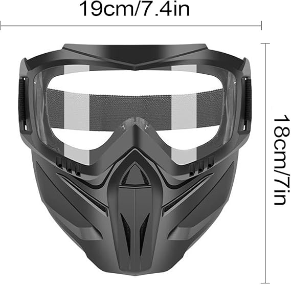 Couvre-visage Pour Lunettes De Sécurité - Écran Facial De Sécurité PC | Casque Tactique Avec Lunettes Coupe-vent | Écran Facial De Meulage De Moto - 2