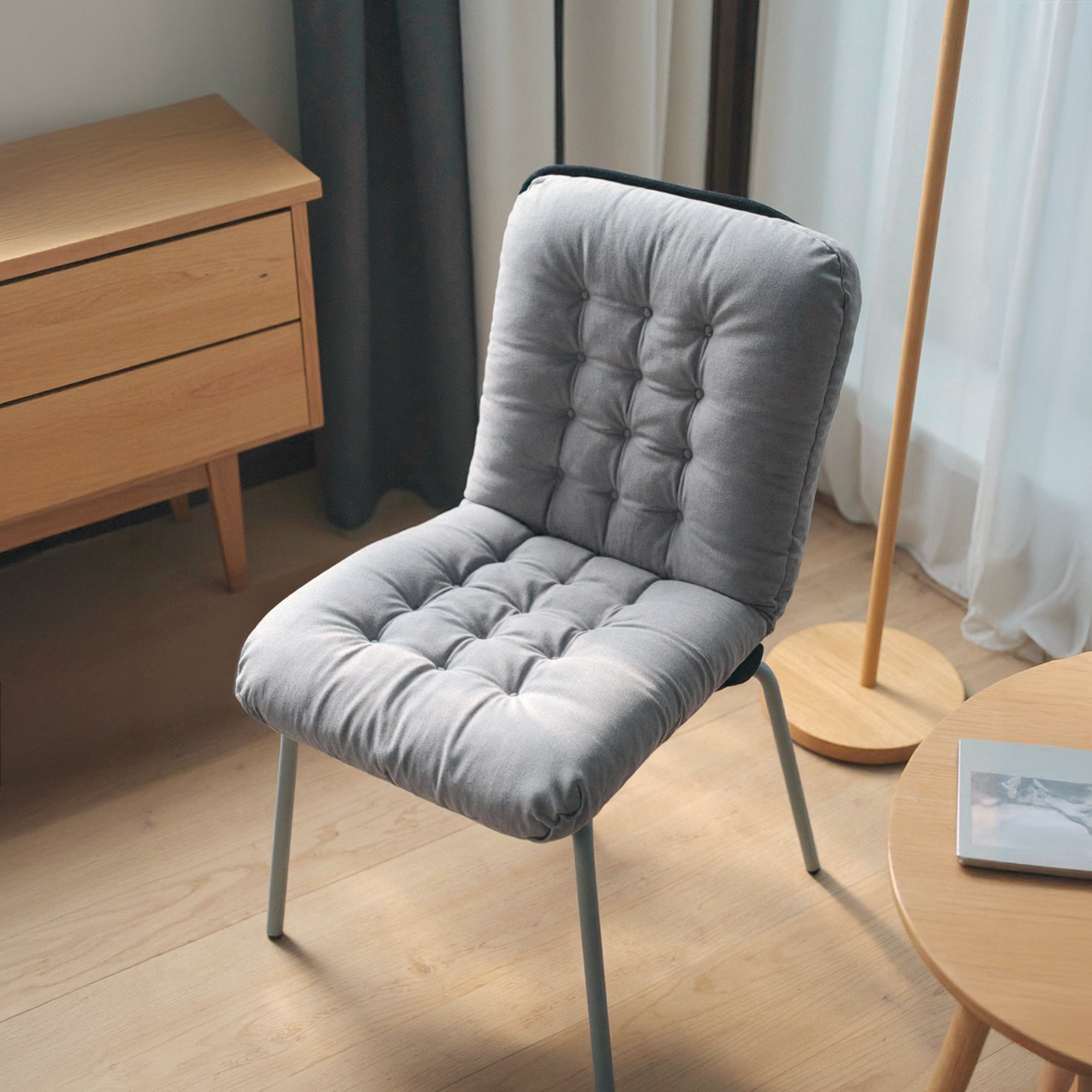 FISHTEC - Coussin d'assise avec dossier - rembourrage 6 cm - velours doux - base antiderapante - fixation cordons et elastique - confort durable - 8