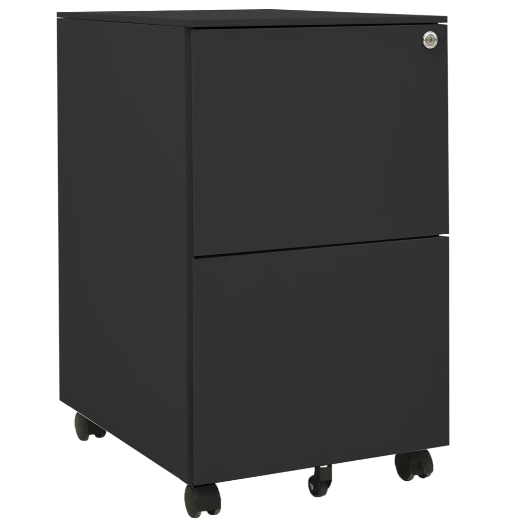 Mobilny segregator vidaXL Antracyt stal 2 szuflady z zamkami