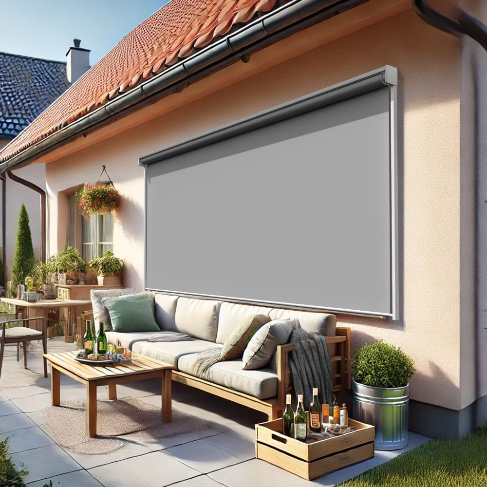 Toldo vertical rammel - toldo rammel vertical (manual - gris claro - 2.00m x 2.25m)