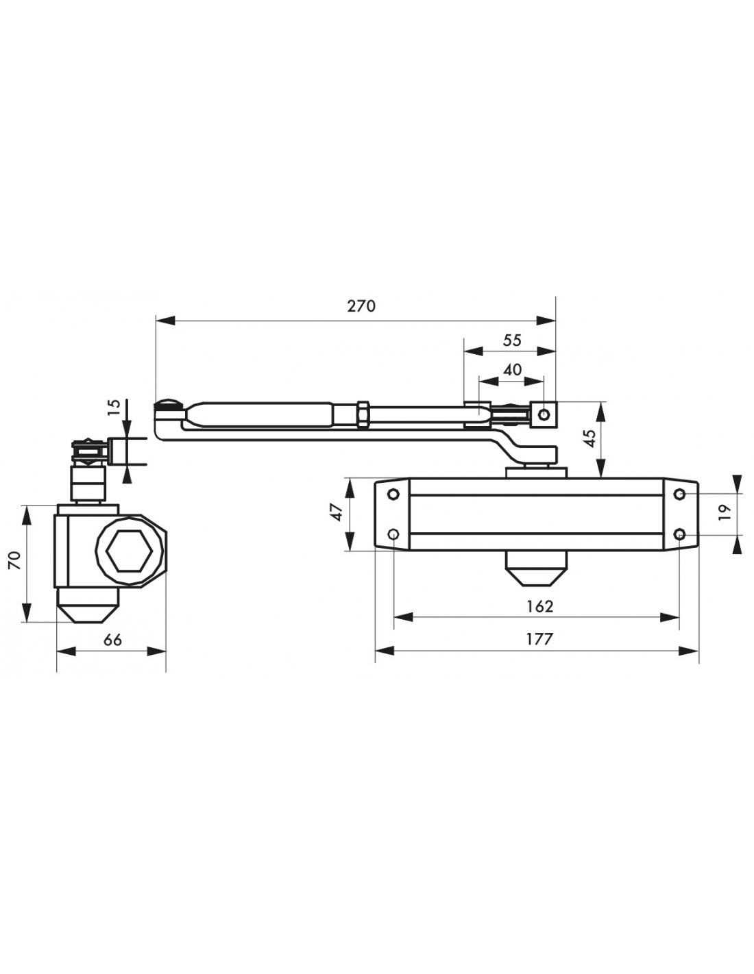 THIRARD - Ferme-porte automatique hydraulique force 3, argent - THIRARD - 3