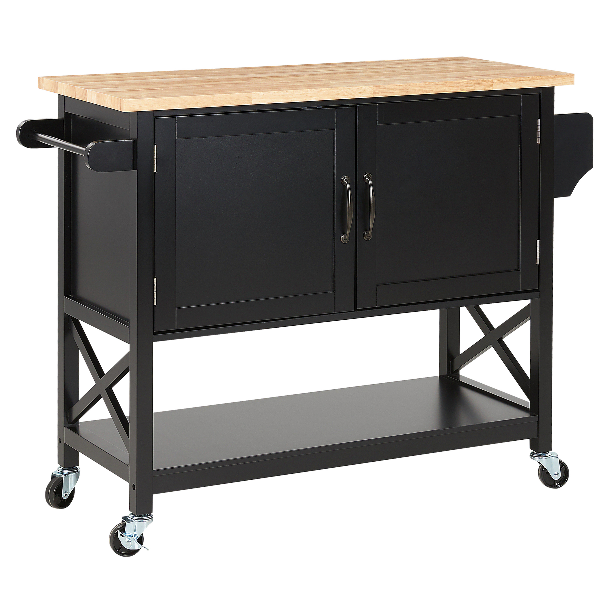 Beliani carrito de cocina mele negro
