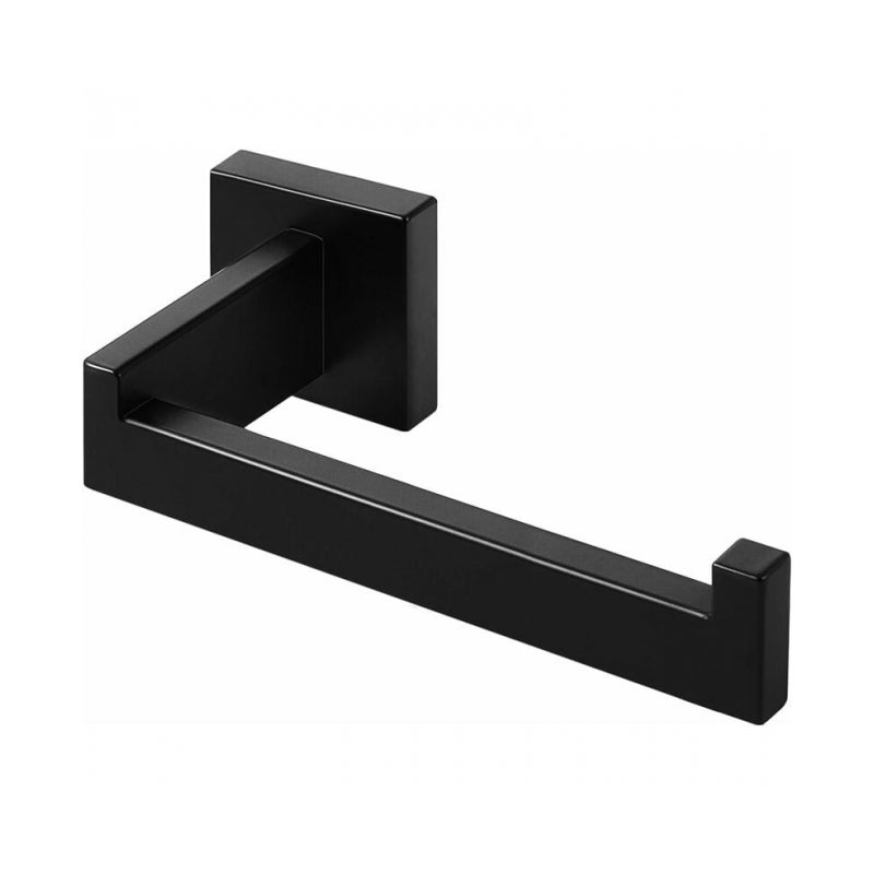 Czarny uchwyt na papier toaletowy, uchwyt na papier toaletowy ze stali nierdzewnej do łazienki i kuchni (kwadratowy)