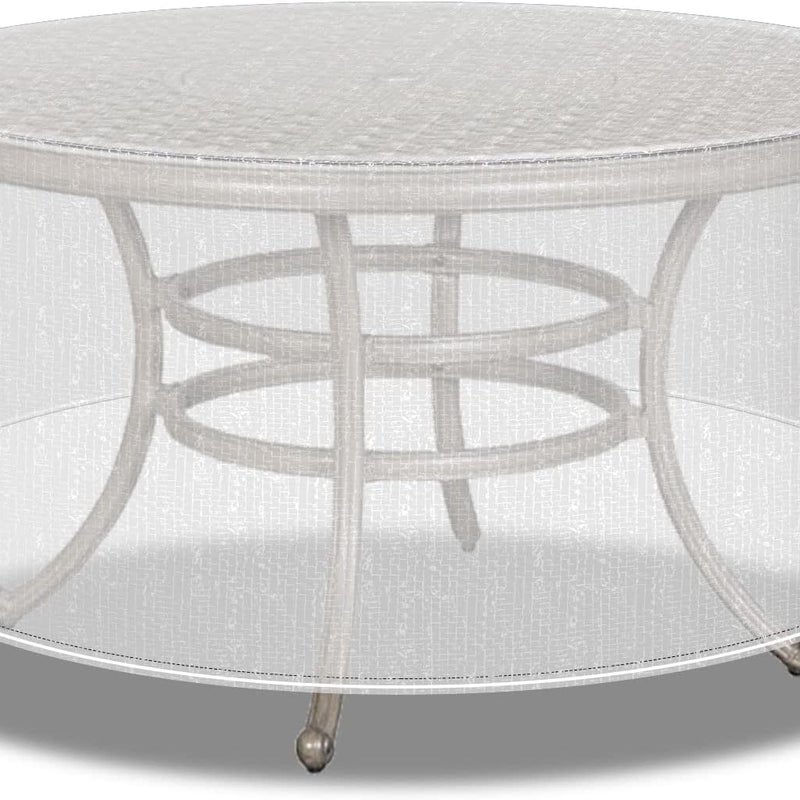 Wodoodporne, okrągłe, bardzo duże, 130 x 71 cm, przezroczyste pokrowce na meble ogrodowe z rattanu