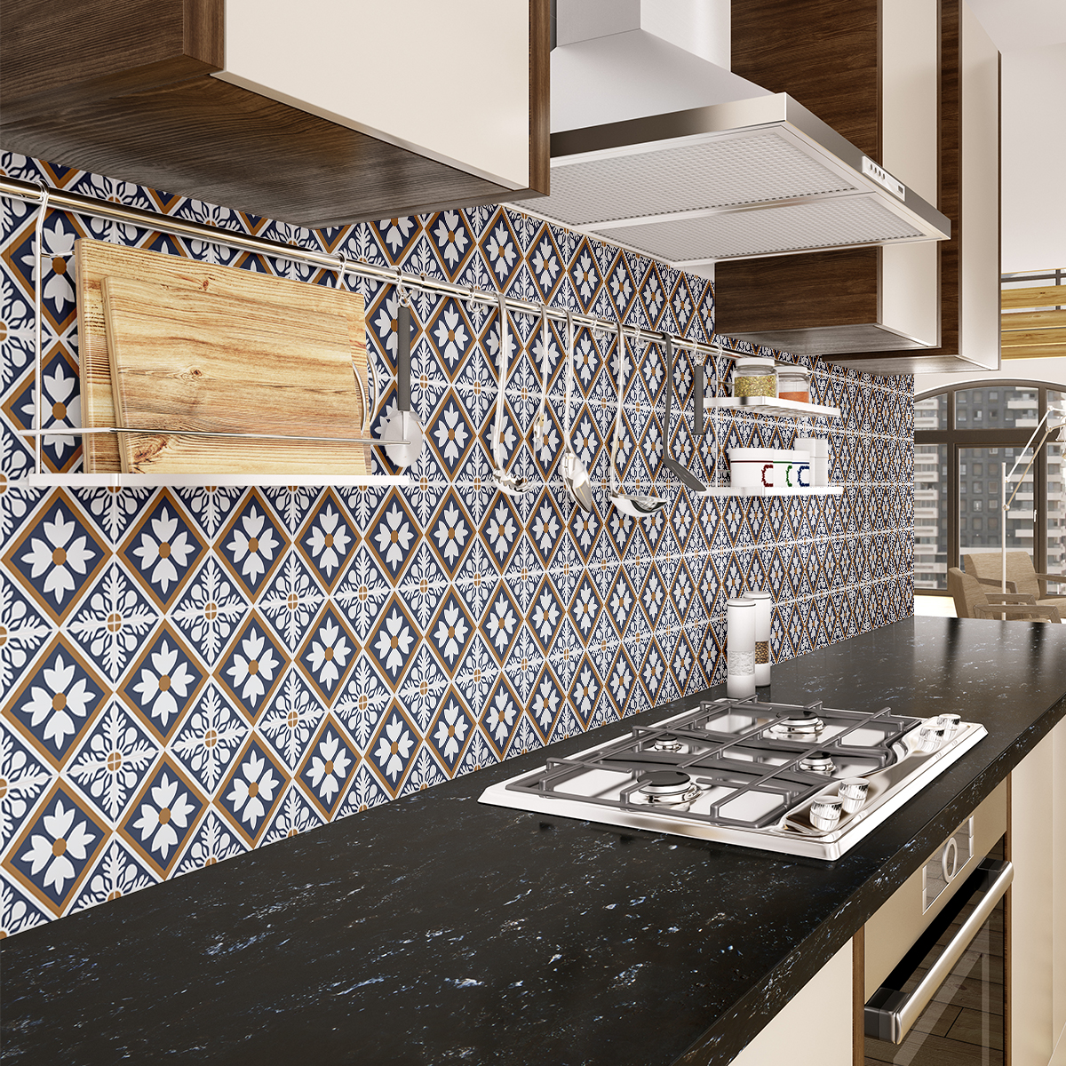 60 vinilos baldosas de cemento azulejos eva - adhesivo de pared - revestimiento sticker mural decorativo - 60stickers15x15cm