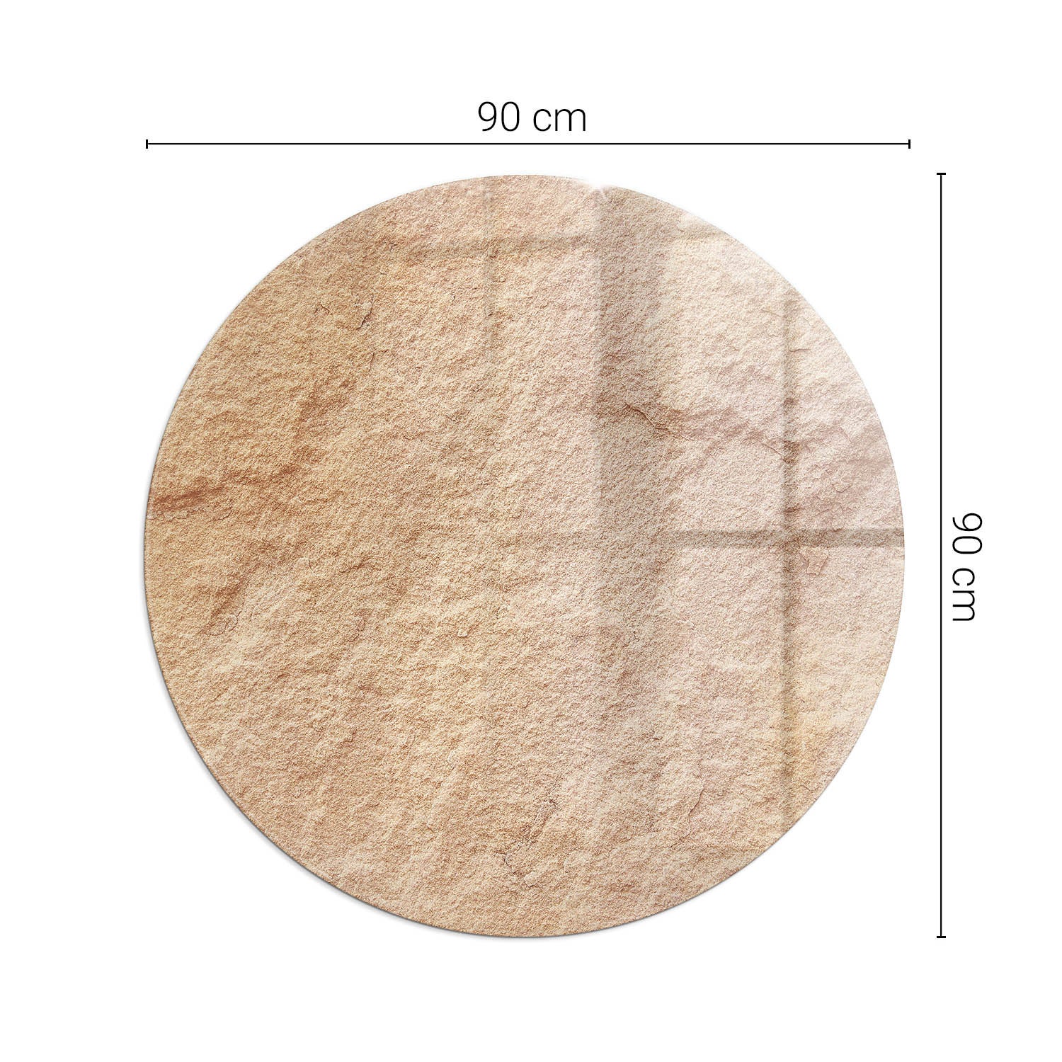 Okragła podkładka na podłogę ze szkła hartowanego - fi 90 cm - Tekstura naturalnego kamienia - TULUP - 2