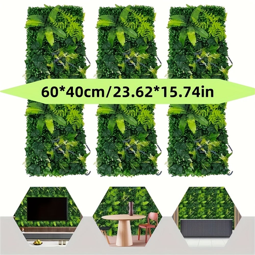 Gazon vert artificiel super naturel, décoration de clôture de jardin, mur vert intérieur et extérieur, panneau facile à installer - 4
