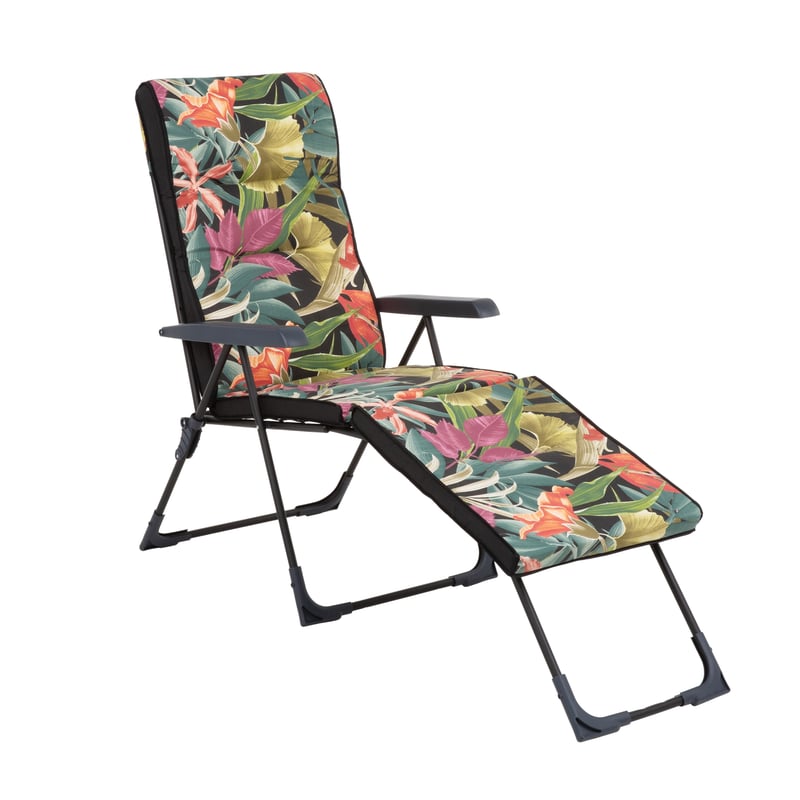 Leżak ogrodowy 2w1 Santander Black Edition z wielokolorową poduszką Patio