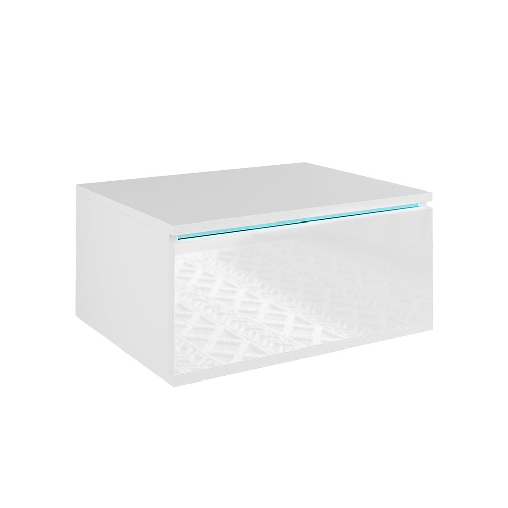 Vicco Stolik nocny Samira, Biały, 49 x 23 cm Z oświetleniem LED