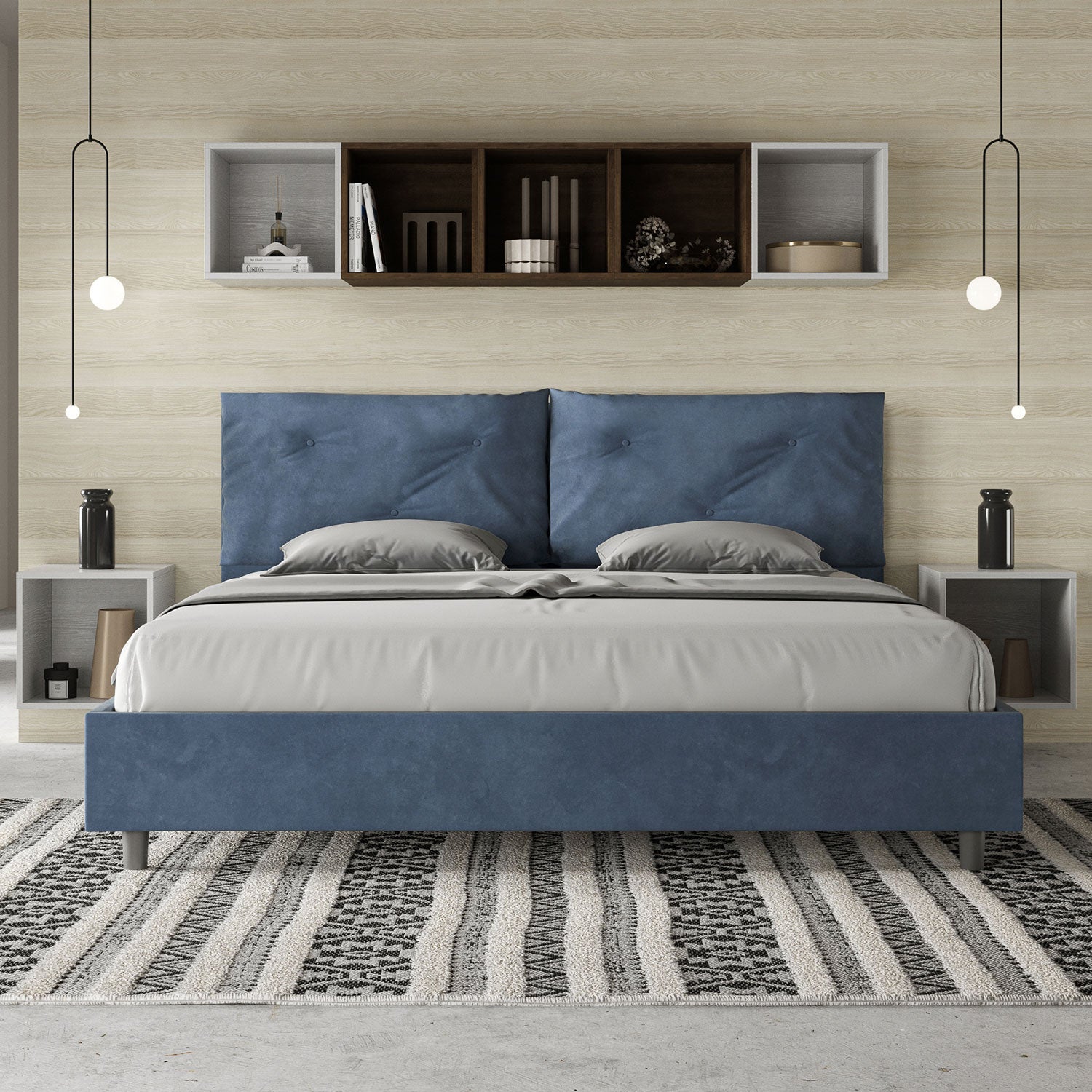 Letto matrimoniale king size contenitore imbottito 200x200