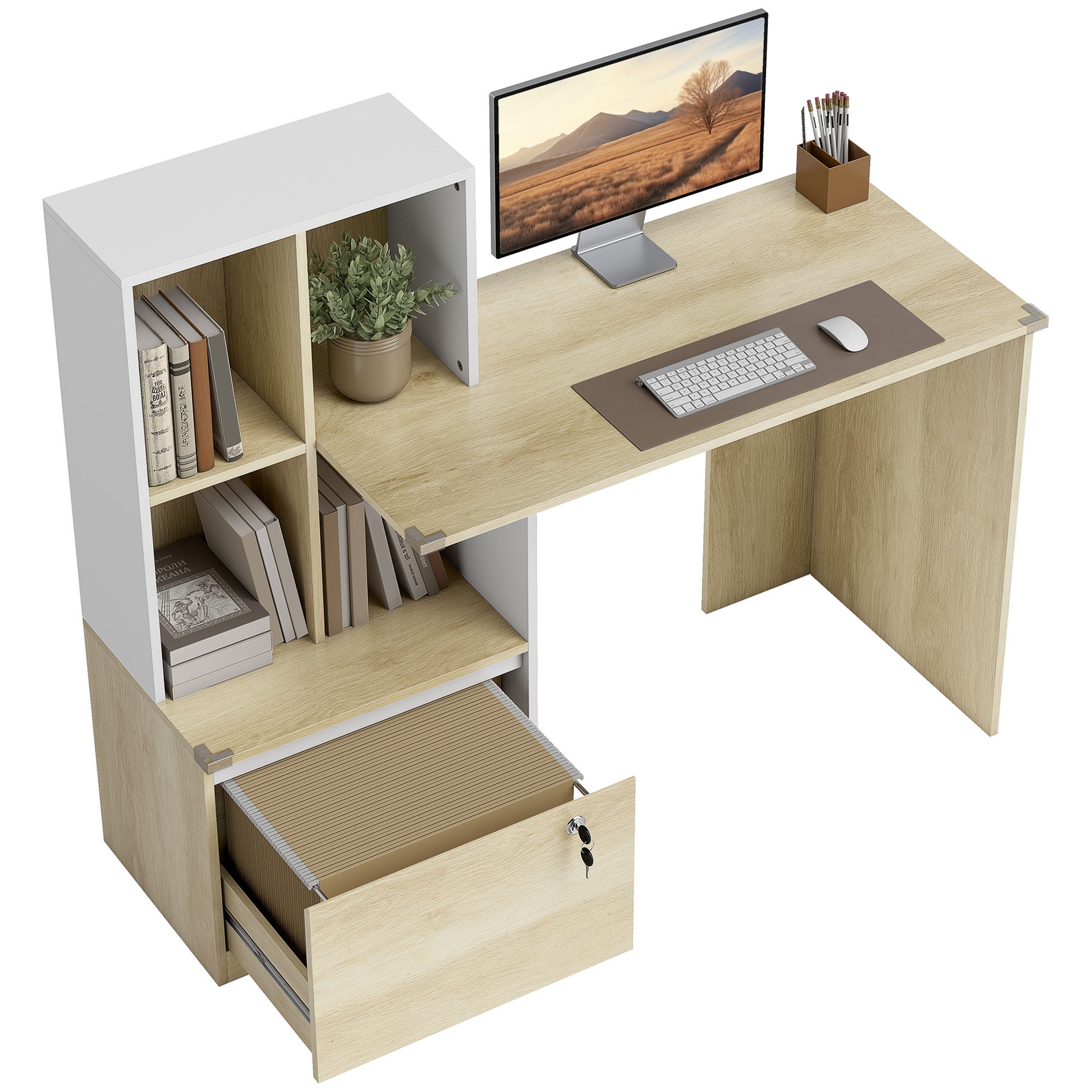 Bureau d'ordinateur panneau de particules HOMCOM