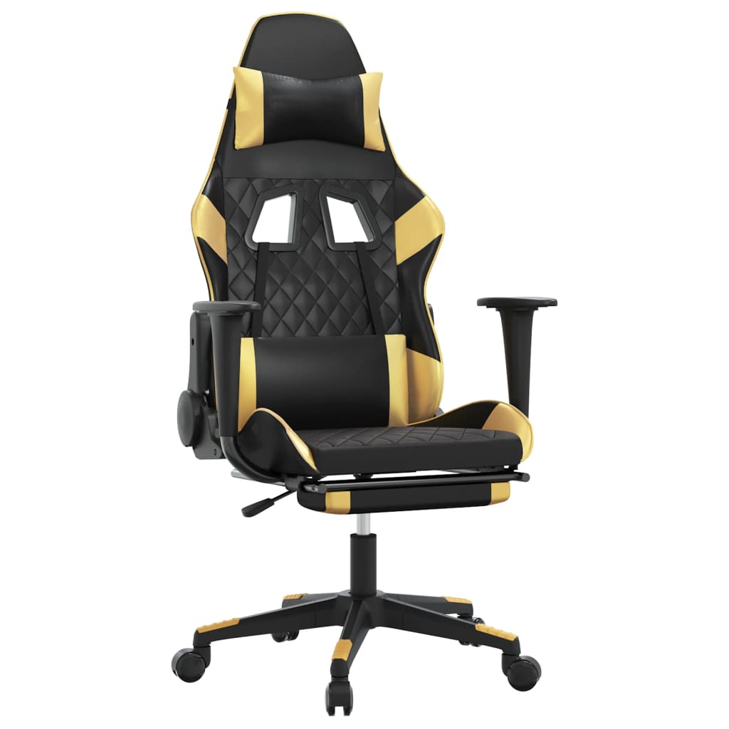 Chaise Gaming Jaune Avec Massage - Chaise De Bureau Ergonomique Inclinable Avec Repose-Pieds Pour Adulte