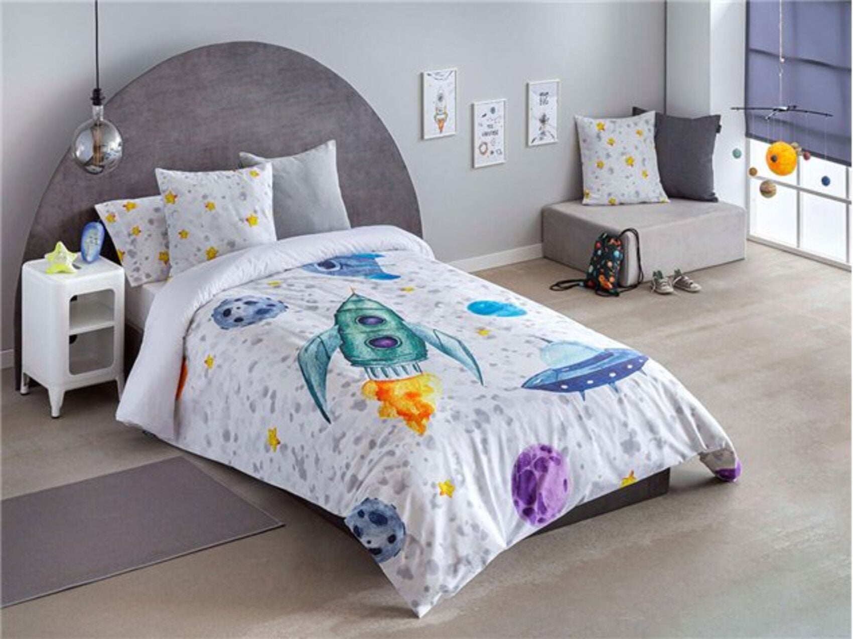 Duo funda nórdica 2 piezas cohete para cama de 135 cm