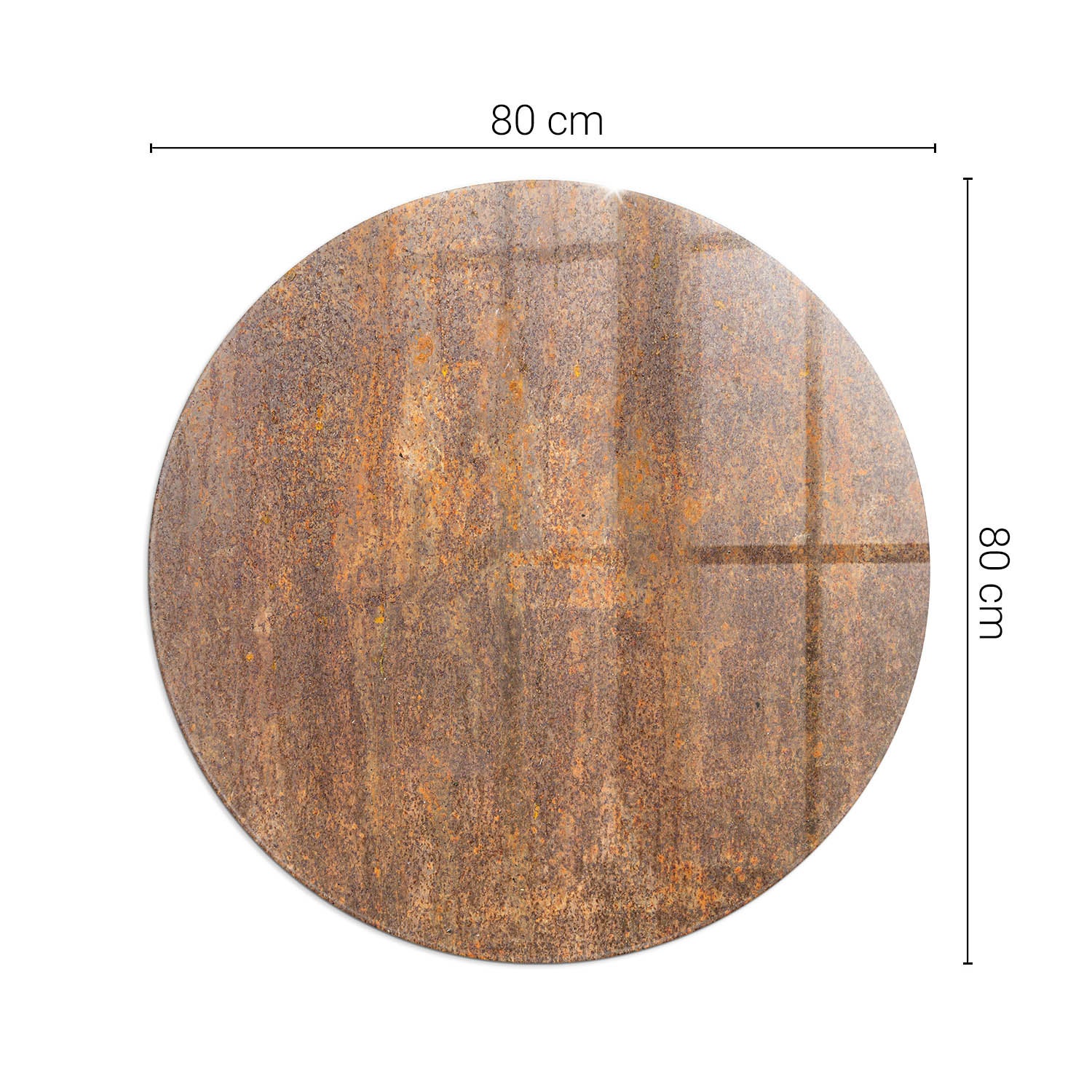Szklana podkładka pod kominek ze szkła hartowanego - fi 80 cm - Tekstura rdzy na tle - TULUP - 2
