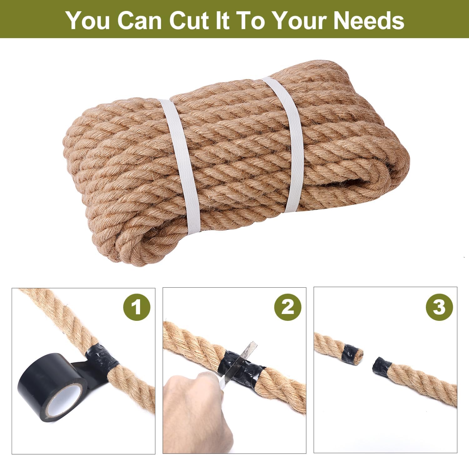 Corde de chanvre 10 mm, 5 m pour travaux manuels, grattoirs à chat, jardinage, regroupement et décoration intérieure - 5