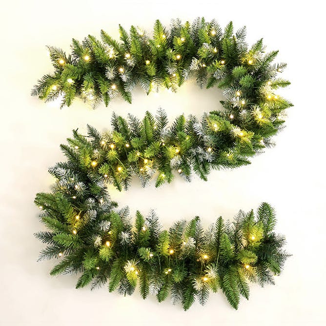Ghirlanda natalizia con illuinazione 30 LED - Ghirlanda di abete da 2 Ghirlanda natalizia con illuinazione 30 LED - Ghirlanda di abete da 2