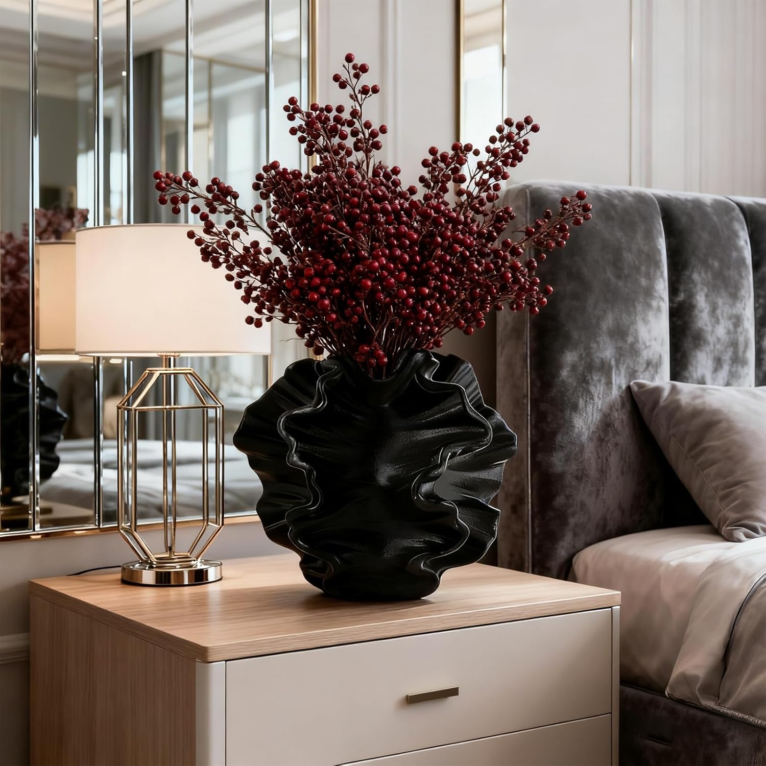 (1 unidade) Vaso moderno em estilo nórdico para decoração, vaso de flores com estética boêmia para casa, sala de estar, escritório, casa de campo, me - 2