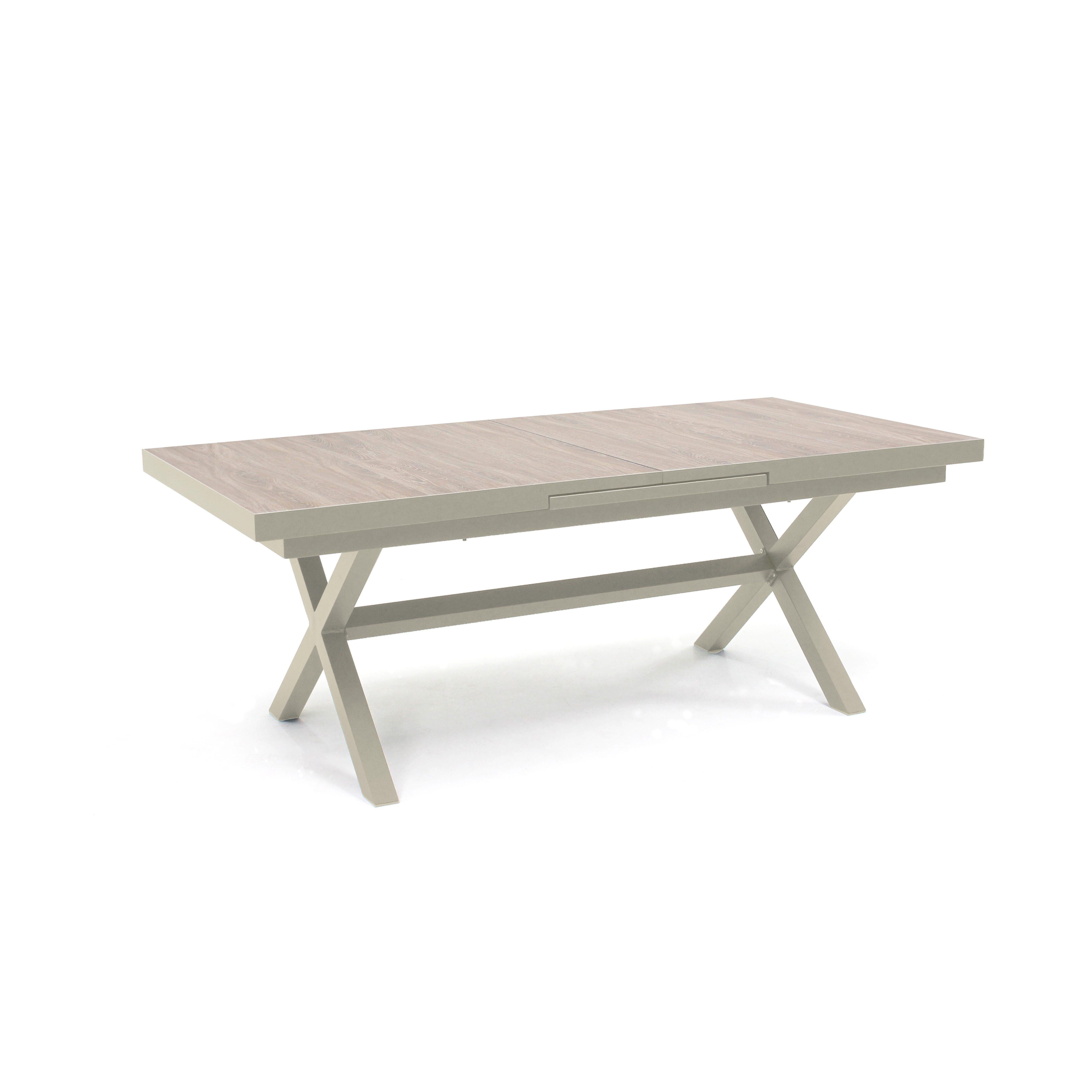 Table extensible aluminium et céramique avec 10 chaises beige , Tivoli - Oviala - 5