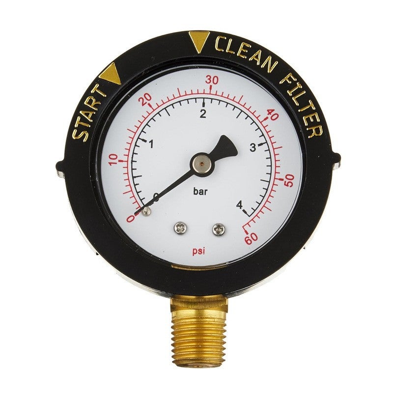 Manometr filtra basenowego, wskaźnik czystości filtra, zawór spa 60 psi, montaż dolny 1/4" NPT