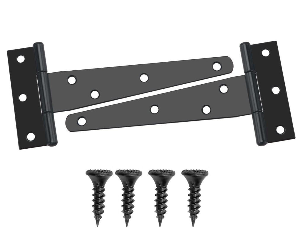2 sztuki zawiasów T 150 mm, zdejmowane zawiasy do drzwi stodołowych, metalowe zawiasy do drzwi z 14 śrubami