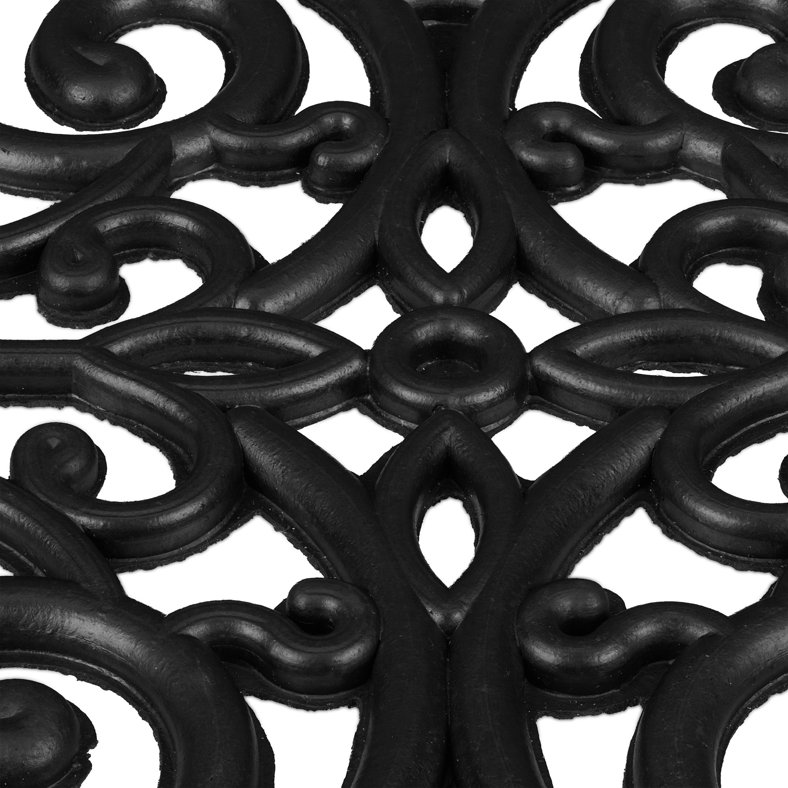 Paillasson caoutchouc, 45x75cm, antidérapant, résistant, caillebotis extérieur, tapis entrée, ornements, noir, Relaxdays - 6