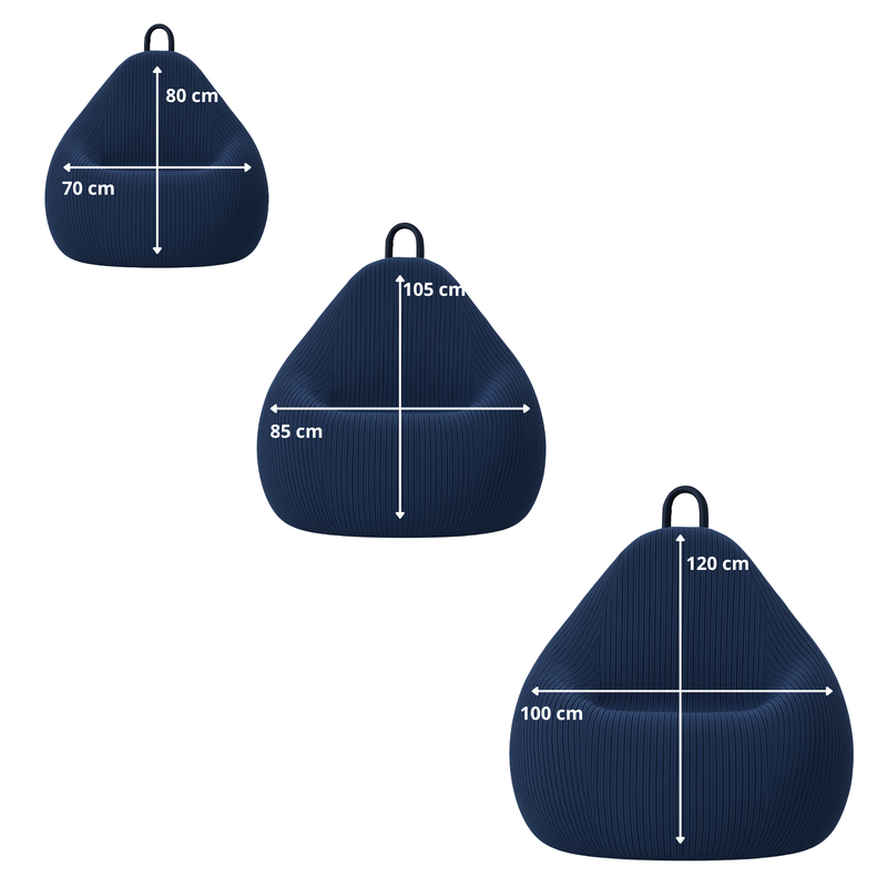 Pufe pêra bombazina BANANAIR 80 x 70 cm azul escuro - 3