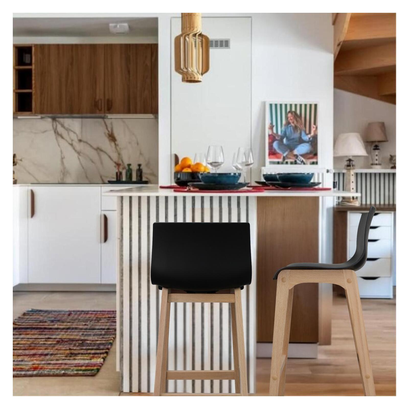 Set di sgabelli da bar in rovere TANNA da 65 cm - 6