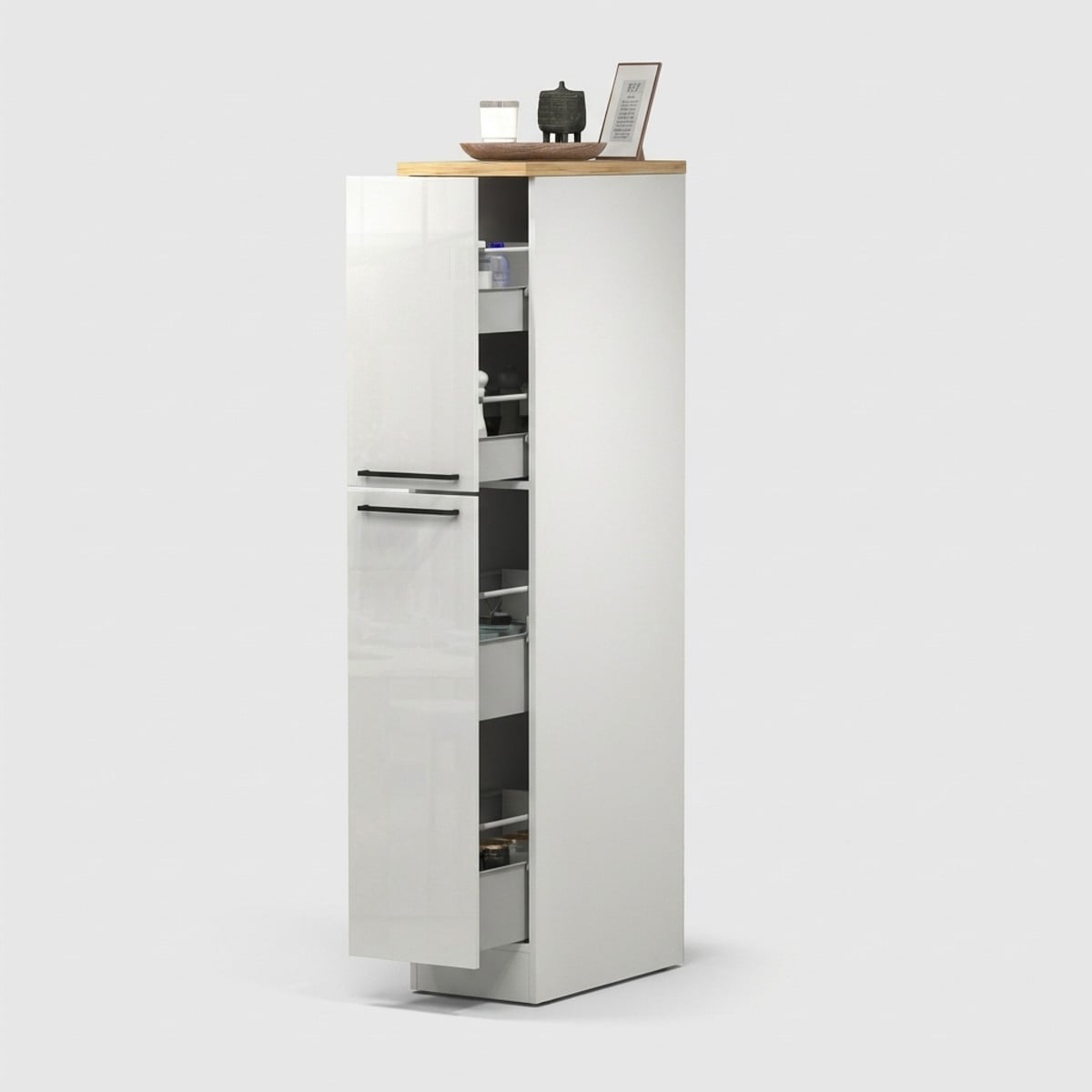 Meuble de cuisine moderne avec 2 tiroirs à épices 30x60x164,5 Trym - 3