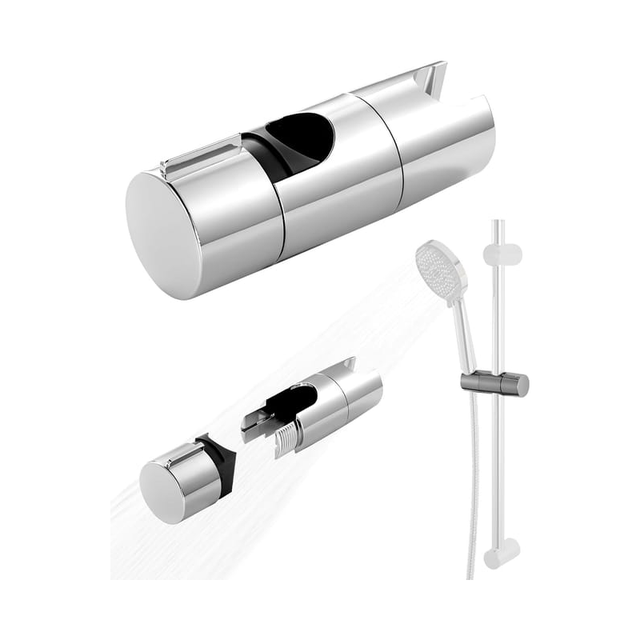 Support de douche, support de pomme de douche coulissant réglable 19-25 mm, curseur de support de douche sans perçage, rotation à 360 °