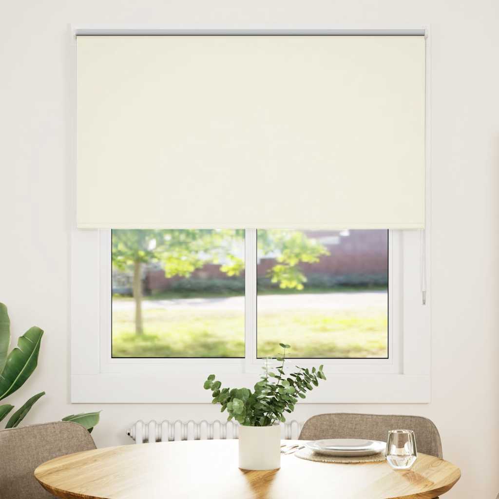 Roleta zaciemniająca Off White 125x130 cm Szerokość tkaniny vidaXL