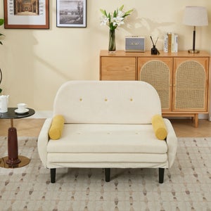 Ensemble canapé de 3 places relax électrique + canapé de 2 places fixes en tissu couleur Ivoire - Maison