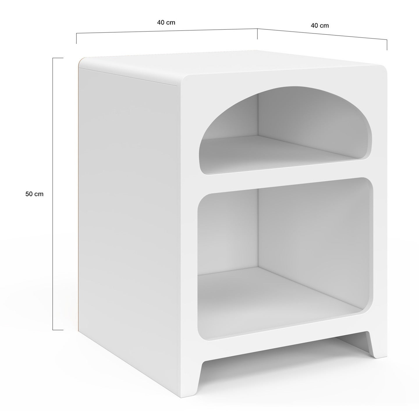 Lot de 2 tables de chevets organiques ALESIA bois blanc 2 niches - 4