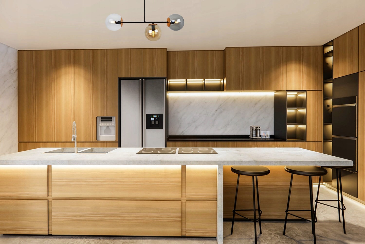 Lampa sufitowa wisząca modern 3xE14 klosz okrągły wielokolorowy Light Home LH - 5